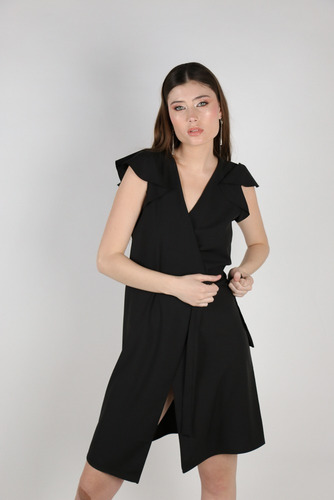 Vestido Cruzado Sastrero Negro