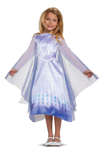Vestido Y Capa Elsa Reina Nieve Frozen 2 Talla S 4/6x
