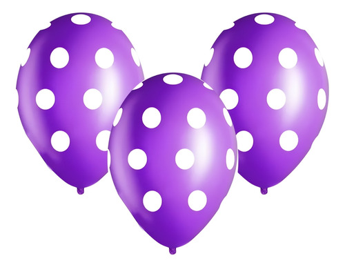 Globos Impresos Con Lunares De 12 Pulgadas X12u