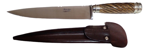 Cuchillo De Tandil Hoja Navajo Con Botón Francés De 20 Cm