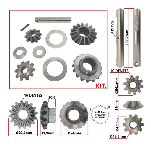 Reparo Satélite F1000 44 Tração Simples Ba401178x 30 Estrias