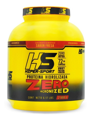 Proteína Whey Hidrolizada Zero Hs 2.8 Kg Sabores Hiper Sport Sabor Fresa