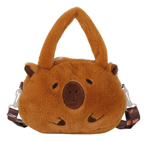 1 Bolso Bandolera De Felpa Con Forma De Capibara Para Mujer