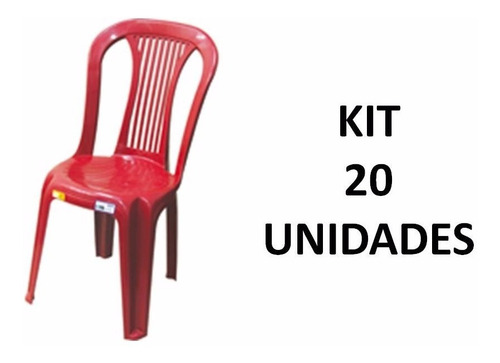Cadeira De Plastico Bistrô Vinho Empilhável Kit 20 Un