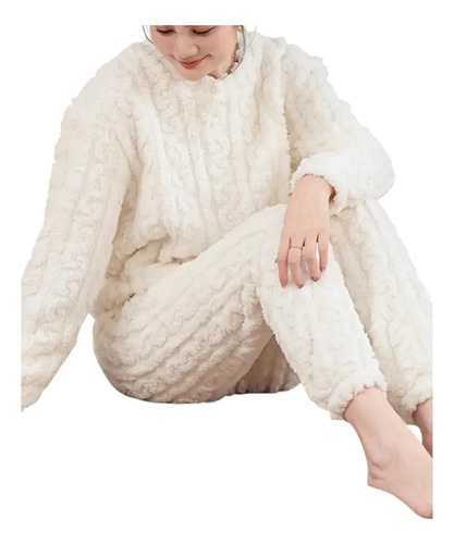 Pijama Conjunto Pijama Forro Polar Mujer + Pantuflas