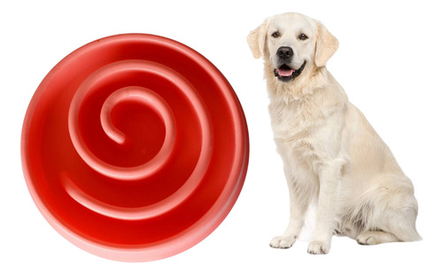 Plato Comedero Para Perro Interactivo Comida Lenta Mr Wuff Color Rosa Espiral