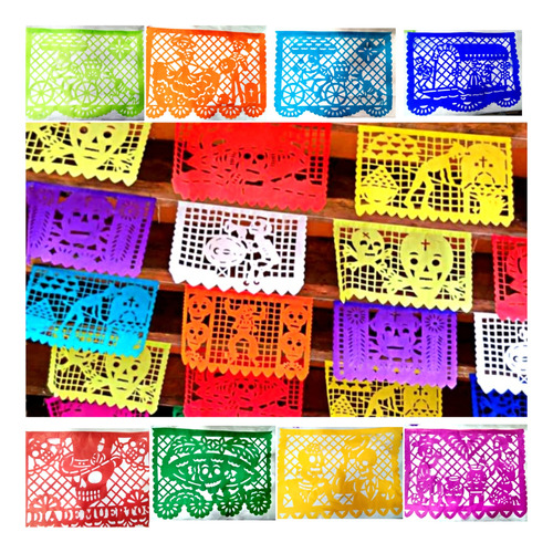 300 Mts Tira Enramada Manteles Papel Picado Dia De Muertos