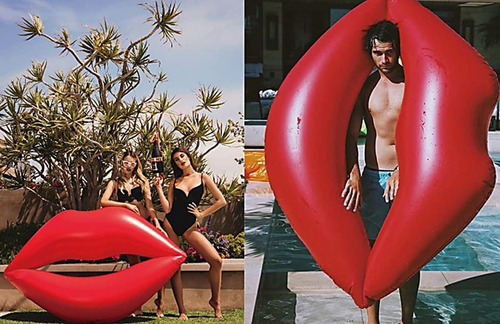 Flotador Inflable Para Pileta Grande Colchoneta Labios Veran