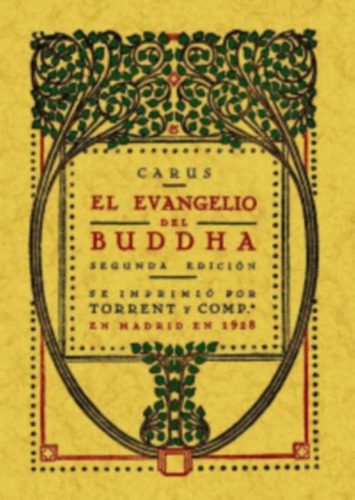 Carus El Evangelio Del Buddha Editorial Maxtor 