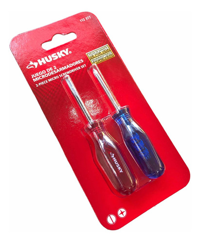 Set 2x Micro Desarmadores Husky Plano 2.3mm Philips P0 3.8cm