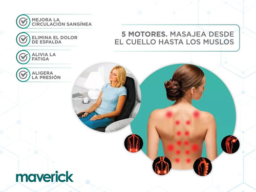 Imagen 6 de 10 de Asiento Masajeador Calor Espalda Muslos Maverick
