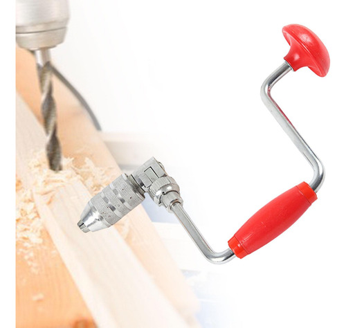 Taladro Manual Para Carpintería, Herramienta De Rojo
