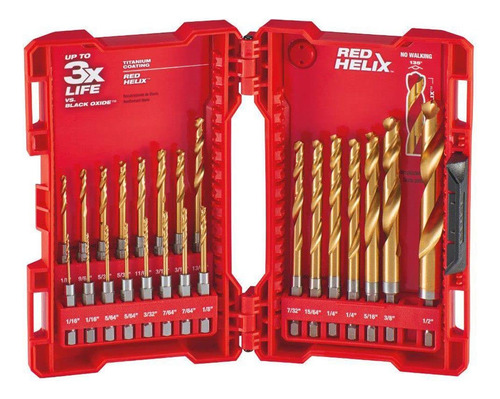 Shockwave Red Helix Juego Broca Titanio Pieza