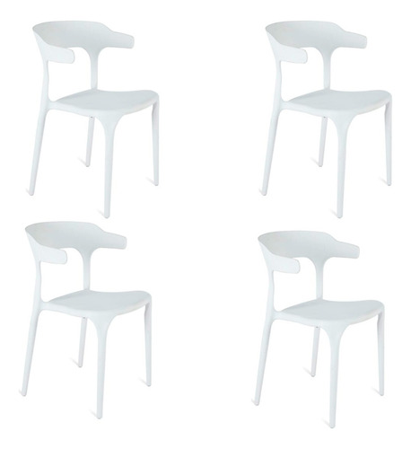 Set X4 Silla Estocolmo Blanco Comedor Cocina Moderna Impacto