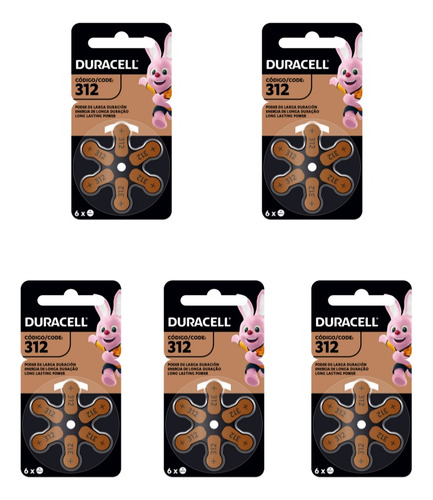 Pack 30 Duracell Activair 312 Batería Audífonos - Todopilas