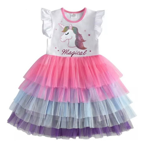 Vestido Para Niña De Unicornio, Talla 4