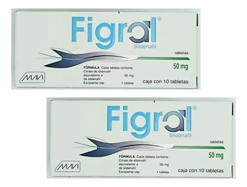Figral Sildenafil 50 Mg Con 10 Tabletas Mavi / 2 Cajas