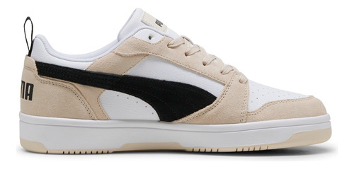 Tenis Puma Rebound V6 Low Sd Unisex Beige, Negro Y Blanco