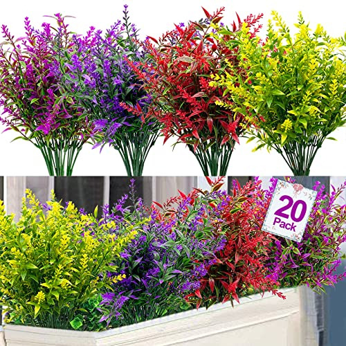 20 Agrupaciones Flores De Otoño Artificial Decoración 3gyxf