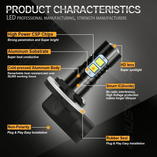 Kit De Bombillas Antiniebla Led 881 886 889 894 896 898
