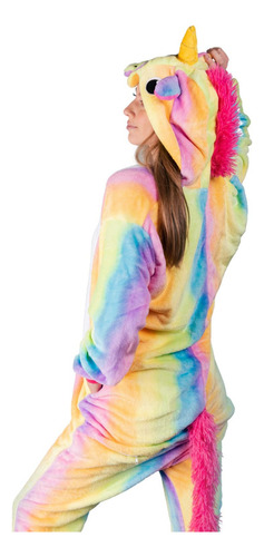 Imagen 5 de 7 de Pijama Kigurumi Kanguro Plush Importado Stich Unicornio