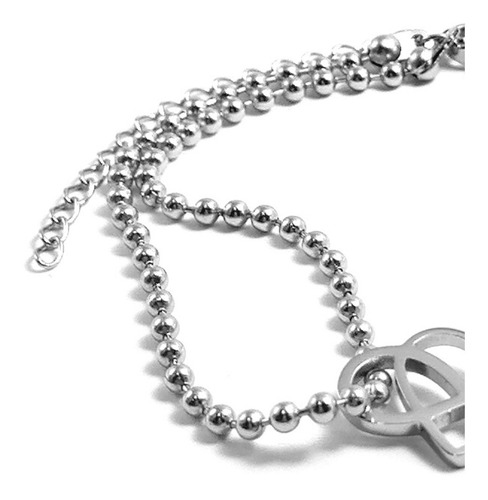 Imagen 5 de 7 de Pulsera Mujer Tobillera Pie Tobillo Corazón Infinito Acero