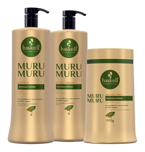 Kit Murumuru Haskell Shampoo 1l+condicionador 1l+máscara900g