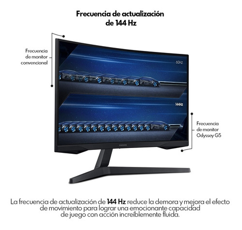Monitor Gamer Curvo Samsung Odyssey G5 27 PuLG + Audifonos