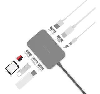 Adaptador Hub 7en1 Usb C Hdmi Para Lenovo Hp Asus Matebook