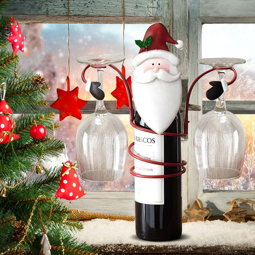 Soporte Para Copas De Vino Con Forma De Muñeco De Nieve, Dec