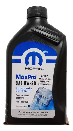 Caja De Aceite Mopar 0w20 X12lt - Original