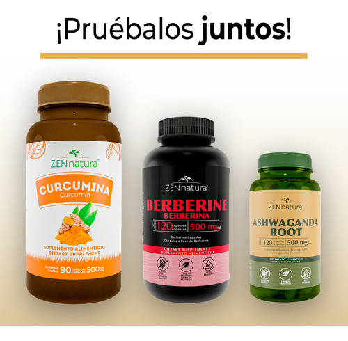 Ashwagandha Root Con 120 Caps De 500 Mg Zen Natura Sin Sabor