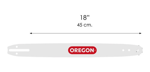 Imagen 2 de 8 de Espada Motosierra 18'' 45cm Barra Remache Unico Oregon Cuota