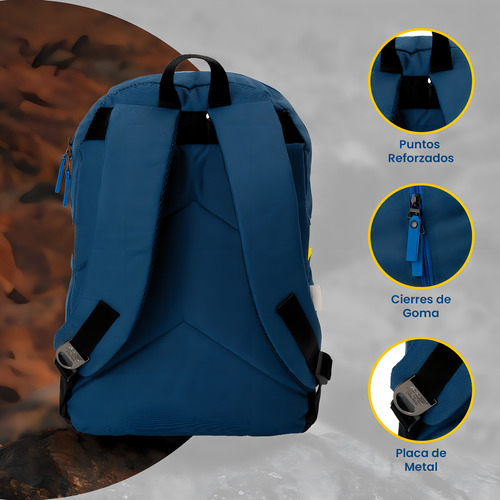 Mochila Dragon Ball Vegeta Escolar Azul Diseño De La Tela Liso