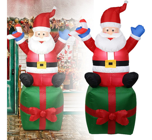 Decoración De Papá Noel Inflable De Navidad De 1,8 M Para Ex