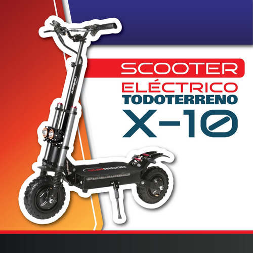 Scooter Electrico Plegable X10 Ds Motors Negro
