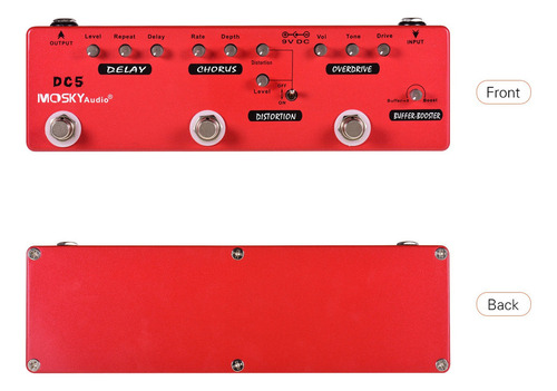 Mosky Dc5 6 En 1 Guitarra Multi-efectos Pedal Delay + Chorus