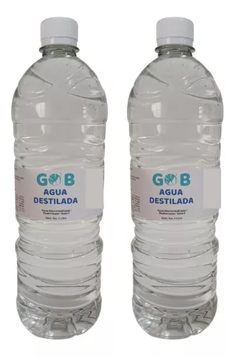 Agua Destilada - Desmineralizada - Gob - 1 Litro (2 Pack)