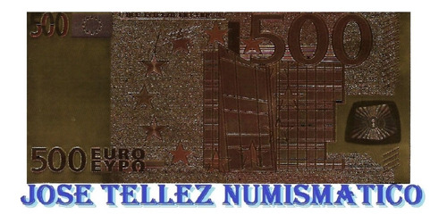 Billete Replica 500 Euros Baño De Oro 24 K Palermo