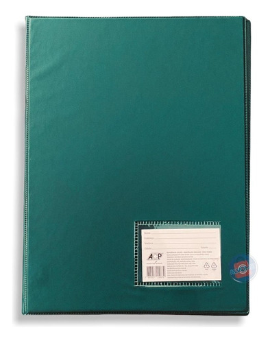 Pasta Catálogo Lilás A4 C/visor 20 Plásticos Envelope Grosso Cor Verde