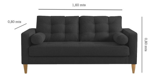 Imagen 2 de 10 de Sillon Capitone Premium 1,60 M Chenille Calidad