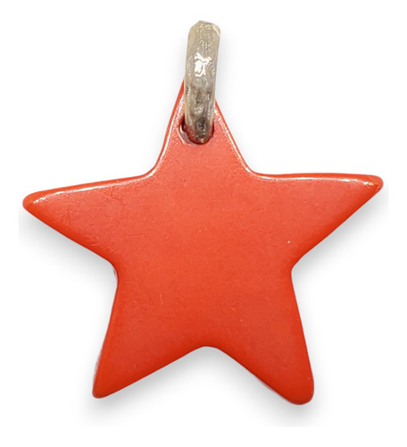 Dije Plata Resina Estrella Roja 25mm