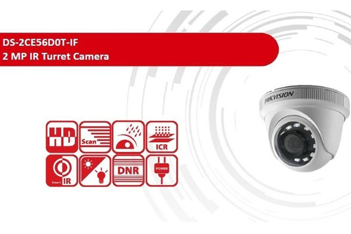 Imagen 2 de 4 de Cámara de seguridad Hikvision DS-2CE56D0T-IRMF Turbo HD con resolución de 2MP visión nocturna incluida