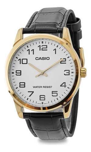 Relogio Casio Masculino Collection Couro - Mtp-v001gl-7budf