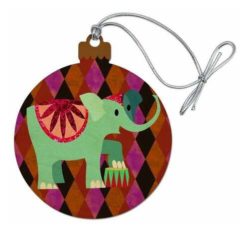 Graphics More Adorno Arbol Navidad Madera Elefante Circo