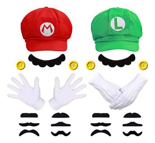 Guantes Con Bigote Para Mario Y Luigi De Super Mario Bros