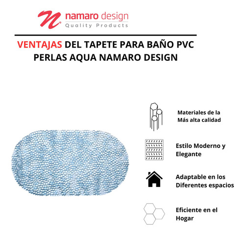 Tapete Para Baño Pvc Perlas Aqua Namaro Design Color Celeste