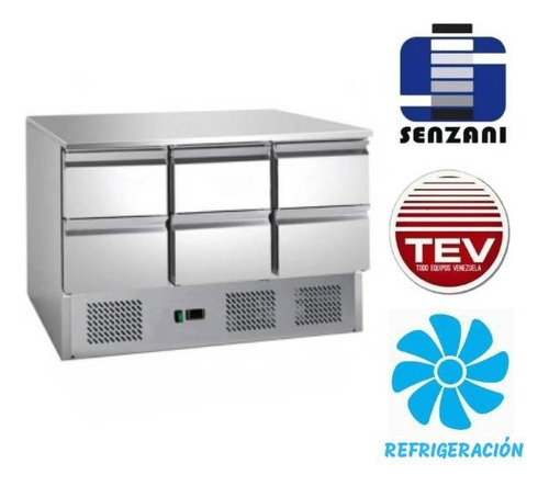 Mesa Refrigerada Preparación De 6 Gavetas Tipo Saladette