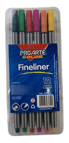 Tiralineas Fineliner 12 Colores Proarte