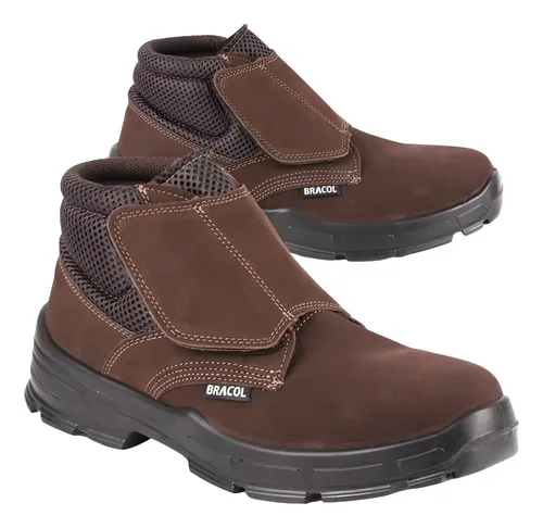 Bota Botina Bracol Velcro Tenis Sapato Masculina Bvn Bic Pvc